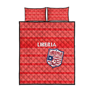 Liberia Football Quilt Bed Set African Tribal Pattern - Red Jersey - African Pride