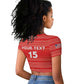 Custom Liberia Football Raglan Cropped T shirt African Tribal Pattern - Red Jersey - African Pride