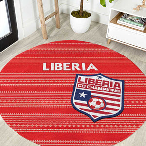 Liberia Football Round Carpet African Tribal Pattern - Red Jersey - African Pride
