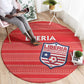Liberia Football Round Carpet African Tribal Pattern - Red Jersey - African Pride