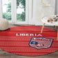 Liberia Football Round Carpet African Tribal Pattern - Red Jersey - African Pride