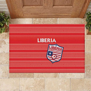 Liberia Football Rubber Doormat African Tribal Pattern - Red Jersey - African Pride