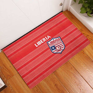Liberia Football Rubber Doormat African Tribal Pattern - Red Jersey - African Pride