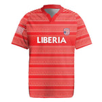 Custom Liberia Football Rugby Jersey African Tribal Pattern - Red Jersey - African Pride