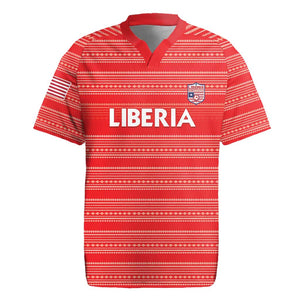 Custom Liberia Football Rugby Jersey African Tribal Pattern - Red Jersey - African Pride