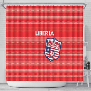 Liberia Football Shower Curtain African Tribal Pattern - Red Jersey - African Pride