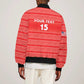 Custom Liberia Football Sleeve Zip Bomber Jacket African Tribal Pattern - Red Jersey - African Pride