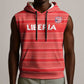 Custom Liberia Football Sleeveless Hoodie African Tribal Pattern - Red Jersey - African Pride