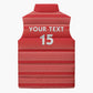 Custom Liberia Football Sleeveless Puffer Jacket Women Red Jersey