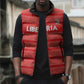 Custom Liberia Football Sleeveless Puffer Jacket Women Red Jersey
