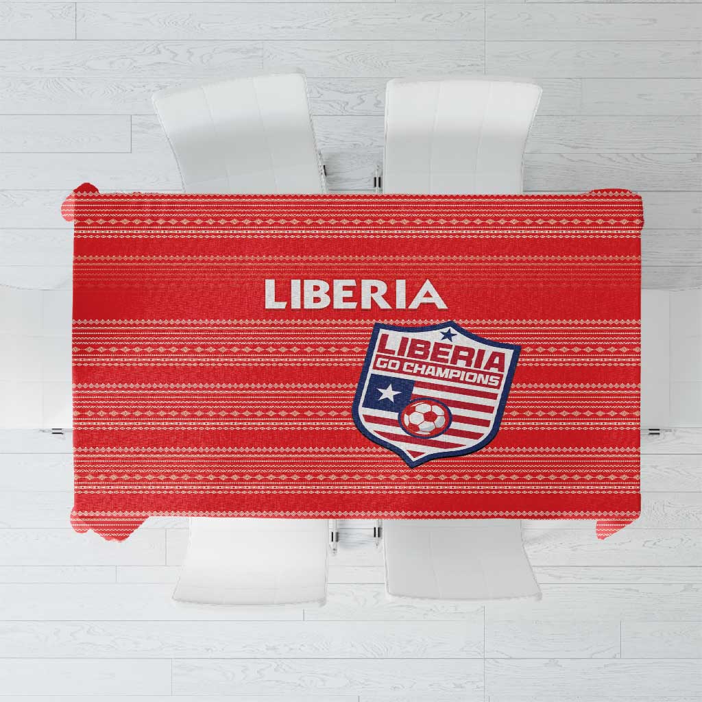 Liberia Football Tablecloth African Tribal Pattern - Red Jersey - African Pride