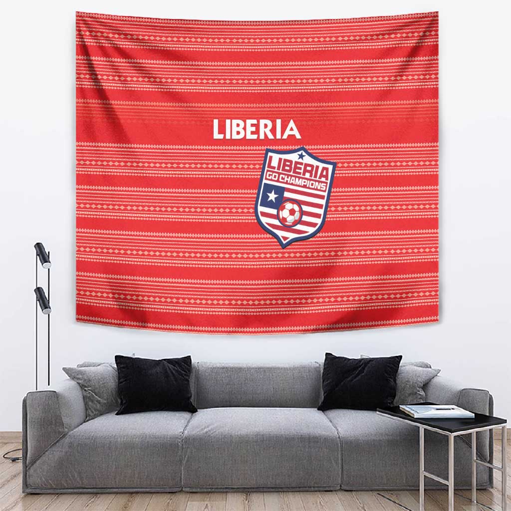 Liberia Football Tapestry African Tribal Pattern - Red Jersey - African Pride