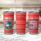 Custom Liberia Football Tumbler Cup African Tribal Pattern - Red Jersey - African Pride