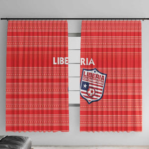 Liberia Football Window Curtain African Tribal Pattern - Red Jersey - African Pride