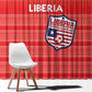 Liberia Football Window Curtain African Tribal Pattern - Red Jersey - African Pride