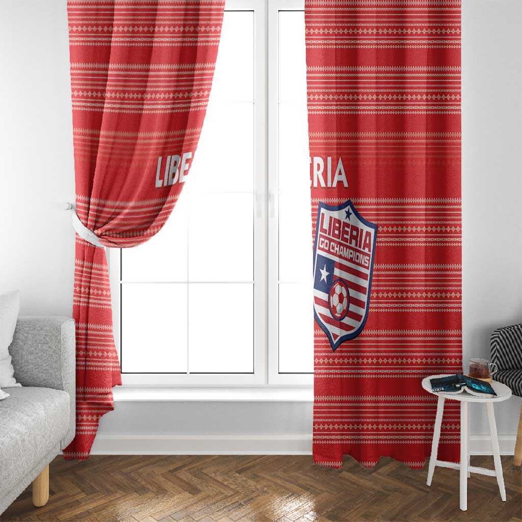 Liberia Football Window Curtain African Tribal Pattern - Red Jersey - African Pride