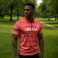 Custom Liberia Football Zipper Polo Shirt Women Red Jersey