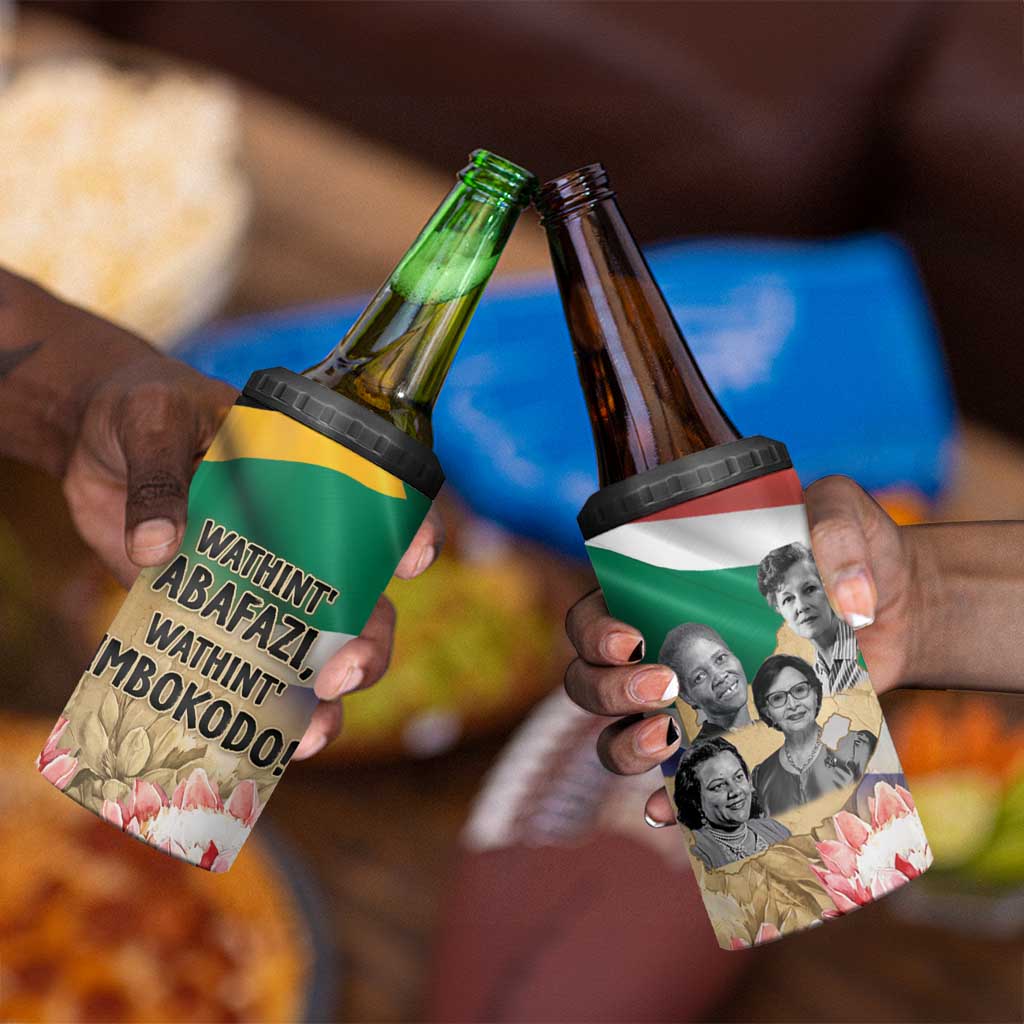 South African Women Fight Apartheir 4 in 1 Can Cooler Tumbler Wathint Abafazi Wathint Imbokodo - African Pride