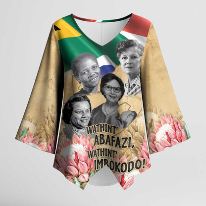 South African Women Mobilisation Kimono Sleeve Blouse Wathint Abafazi Wathint Imbokodo