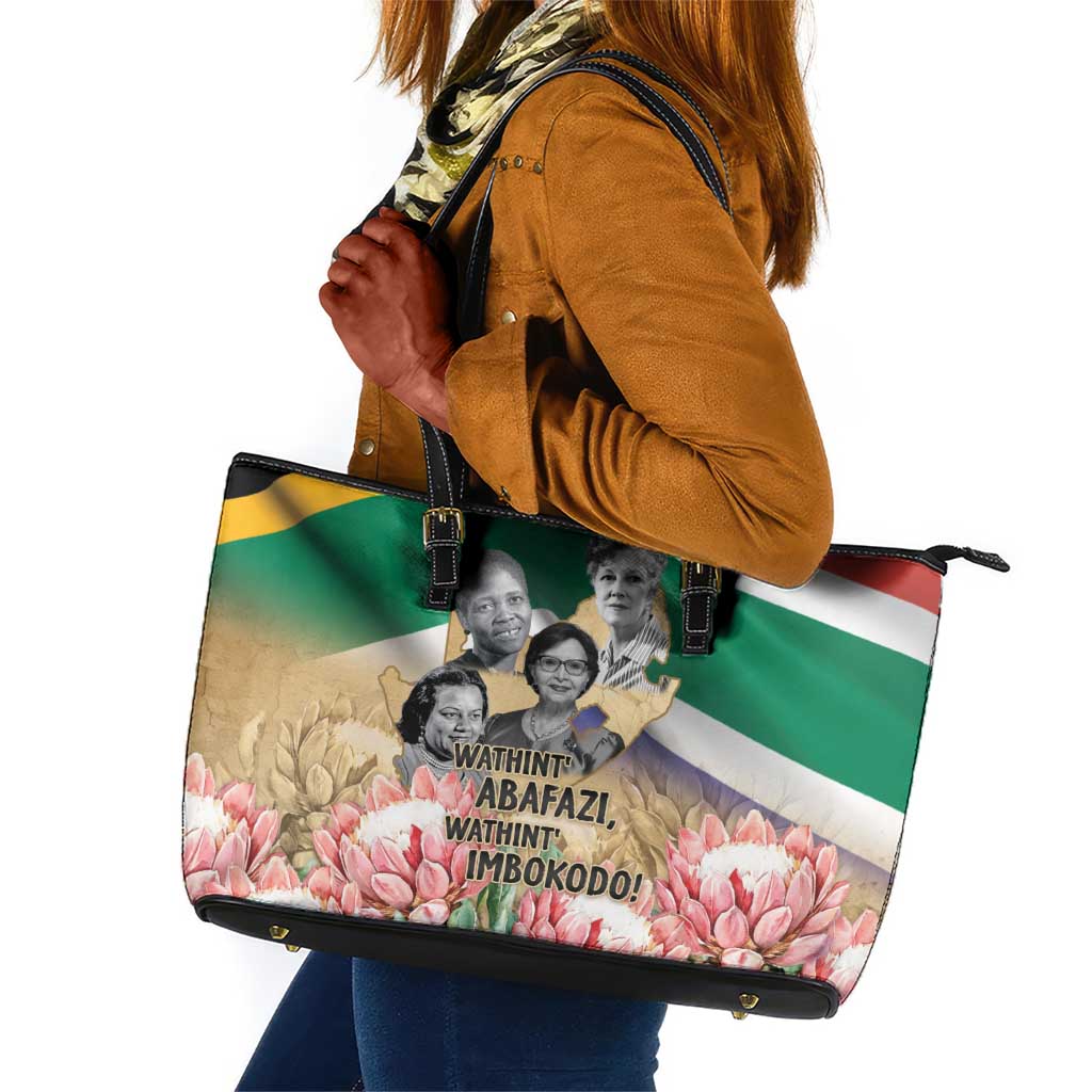 South African Women Fight Apartheir Leather Tote Bag Wathint Abafazi Wathint Imbokodo - African Pride