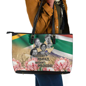 South African Women Fight Apartheir Leather Tote Bag Wathint Abafazi Wathint Imbokodo - African Pride