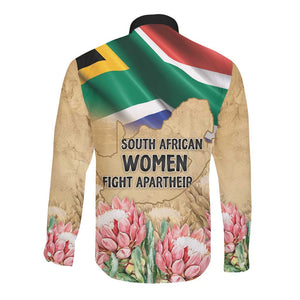 South African Women Fight Apartheir Long Sleeve Button Shirt Wathint Abafazi Wathint Imbokodo - African Pride