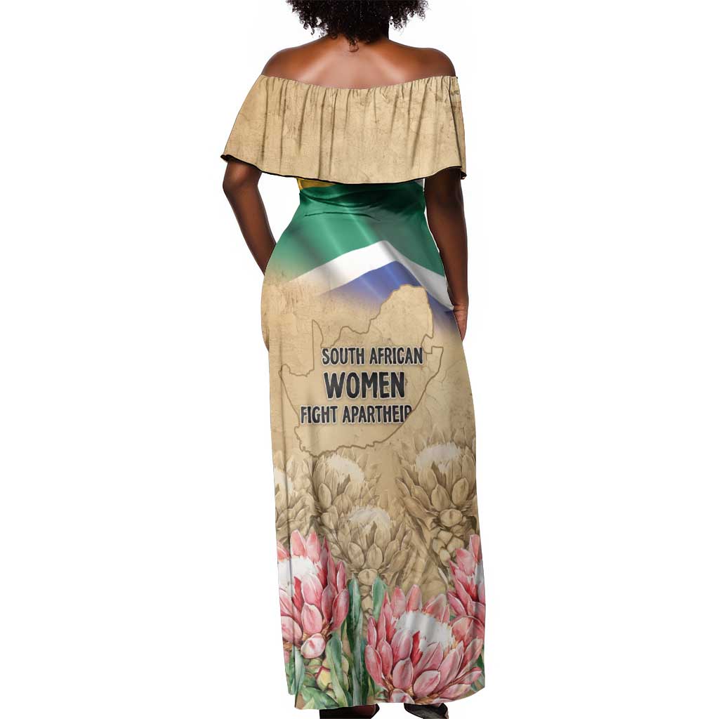 South African Women Fight Apartheir Off Shoulder Maxi Dress Wathint Abafazi Wathint Imbokodo - African Pride