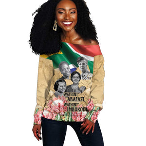 South African Women Fight Apartheir Off Shoulder Sweater Wathint Abafazi Wathint Imbokodo - African Pride