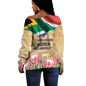 South African Women Fight Apartheir Off Shoulder Sweater Wathint Abafazi Wathint Imbokodo - African Pride