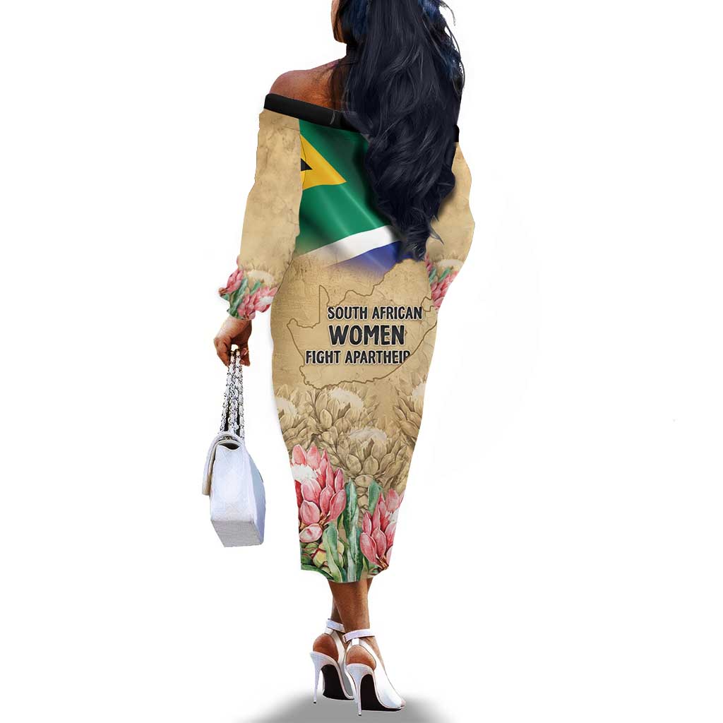 South African Women Fight Apartheir Off The Shoulder Long Sleeve Dress Wathint Abafazi Wathint Imbokodo - African Pride