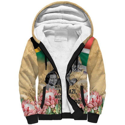 South African Women Fight Apartheir Sherpa Hoodie Wathint Abafazi Wathint Imbokodo - African Pride