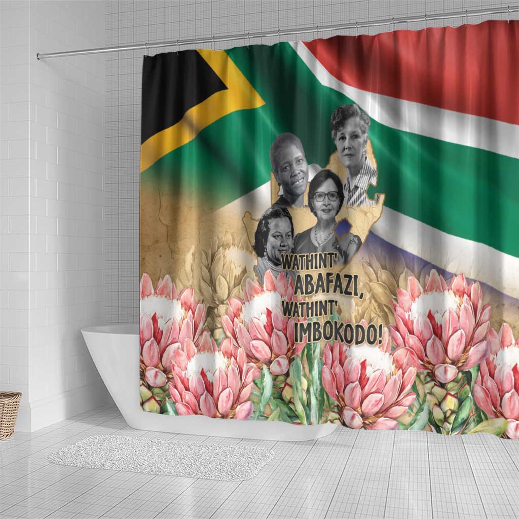 South African Women Fight Apartheir Shower Curtain Wathint Abafazi Wathint Imbokodo - African Pride