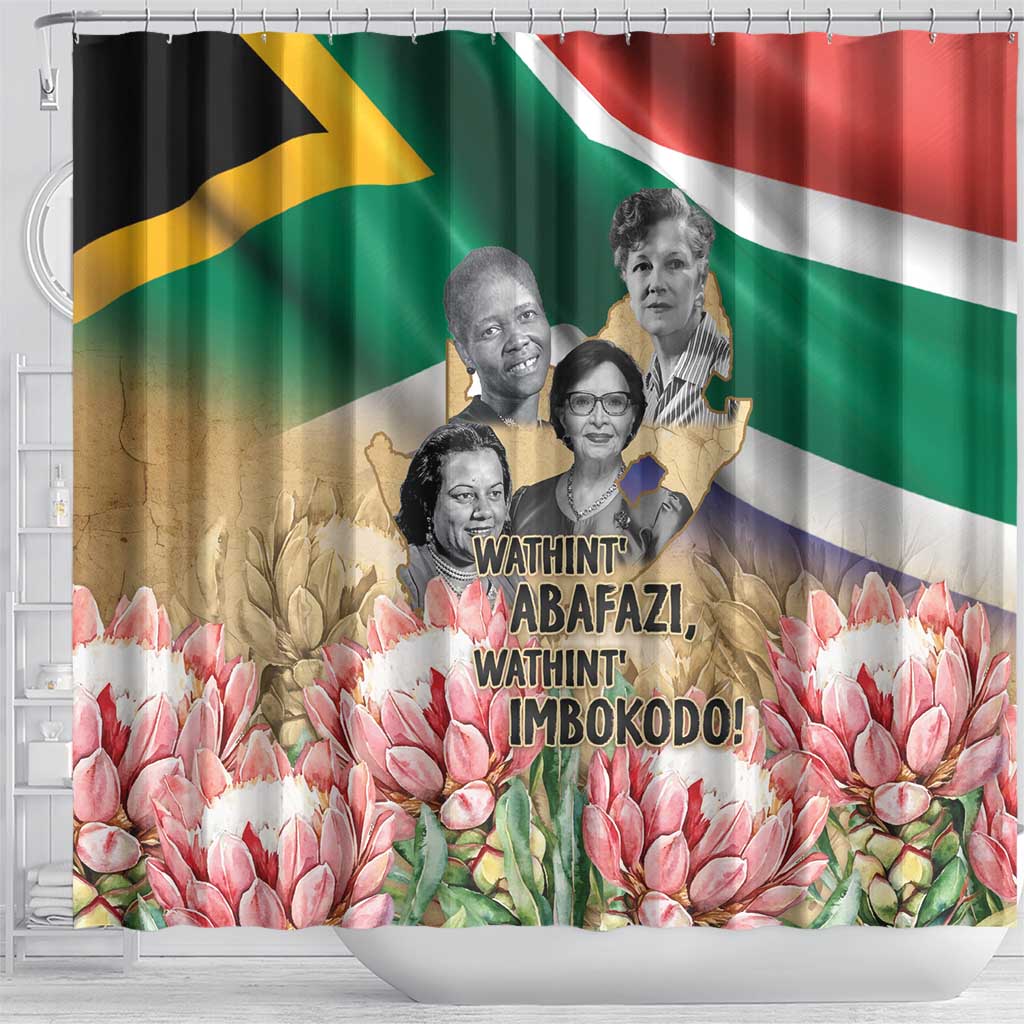 South African Women Fight Apartheir Shower Curtain Wathint Abafazi Wathint Imbokodo - African Pride
