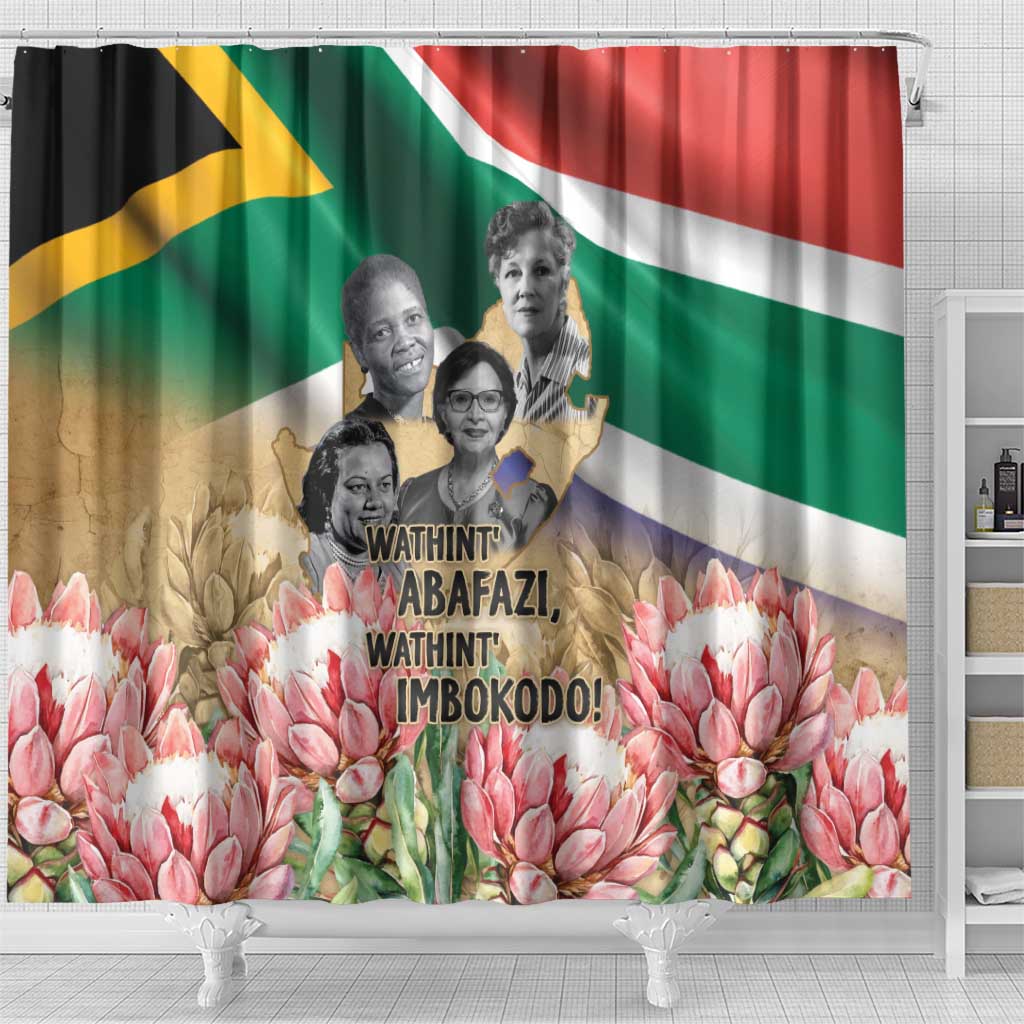 South African Women Fight Apartheir Shower Curtain Wathint Abafazi Wathint Imbokodo - African Pride