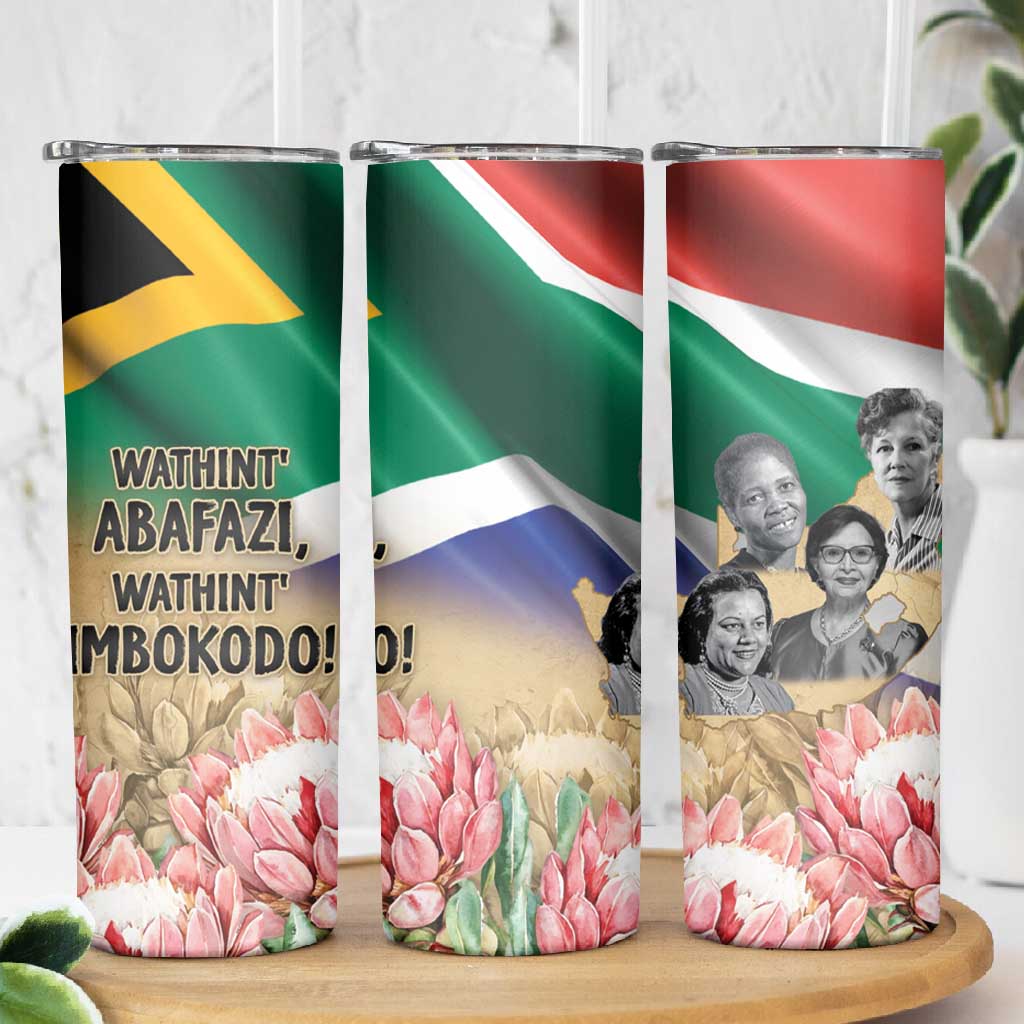 South African Women Fight Apartheir Skinny Tumbler Wathint Abafazi Wathint Imbokodo - African Pride
