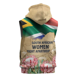 South African Women Fight Apartheir Sleeveless Zip Hoodie Wathint Abafazi Wathint Imbokodo - African Pride