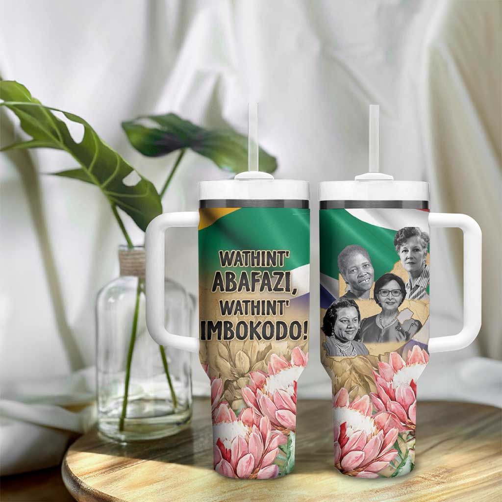 South African Women Fight Apartheir Tumbler With Handle Wathint Abafazi Wathint Imbokodo - African Pride