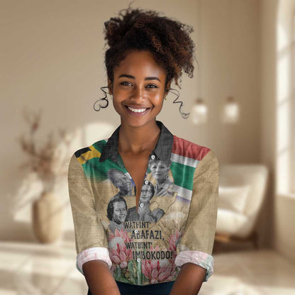 South African Women Fight Apartheir Women Casual Shirt Wathint Abafazi Wathint Imbokodo - African Pride