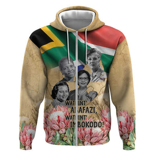 South African Women Fight Apartheir Zip Hoodie Wathint Abafazi Wathint Imbokodo - African Pride