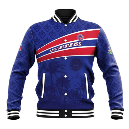 Custom Haiti Football Baseball Jacket Go Champions Les Grenadiers - African Pride