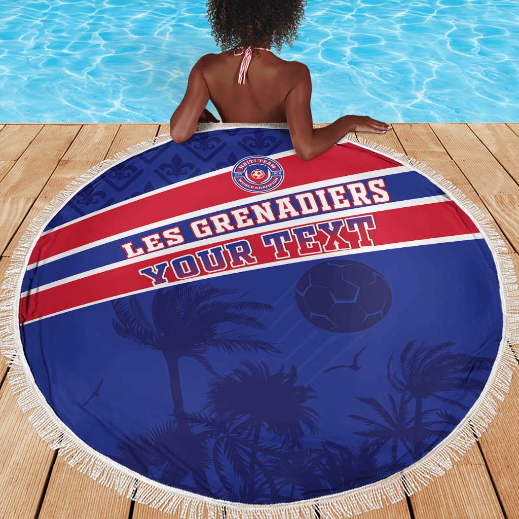 Custom Haiti Football Beach Blanket Go Champions Les Grenadiers - African Pride