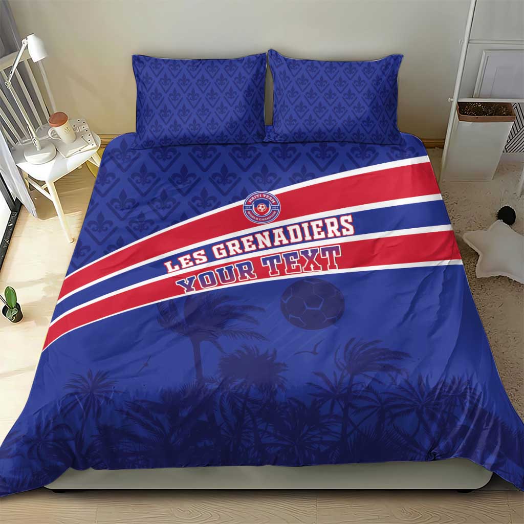 Custom Haiti Football Bedding Set Go Champions Les Grenadiers - African Pride