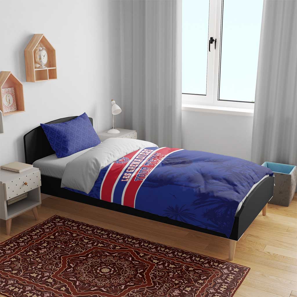 Custom Haiti Football Bedding Set Go Champions Les Grenadiers - African Pride