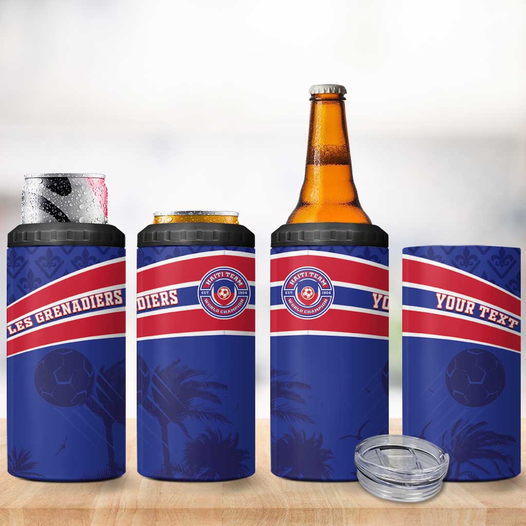 Custom Haiti Football 4 in 1 Can Cooler Tumbler Go Champions Les Grenadiers - African Pride