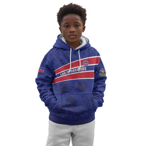 Custom Haiti Football Kid Hoodie Go Champions Les Grenadiers - African Pride