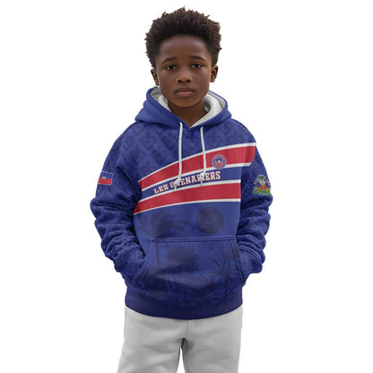 Custom Haiti Football Kid Hoodie Go Champions Les Grenadiers - African Pride