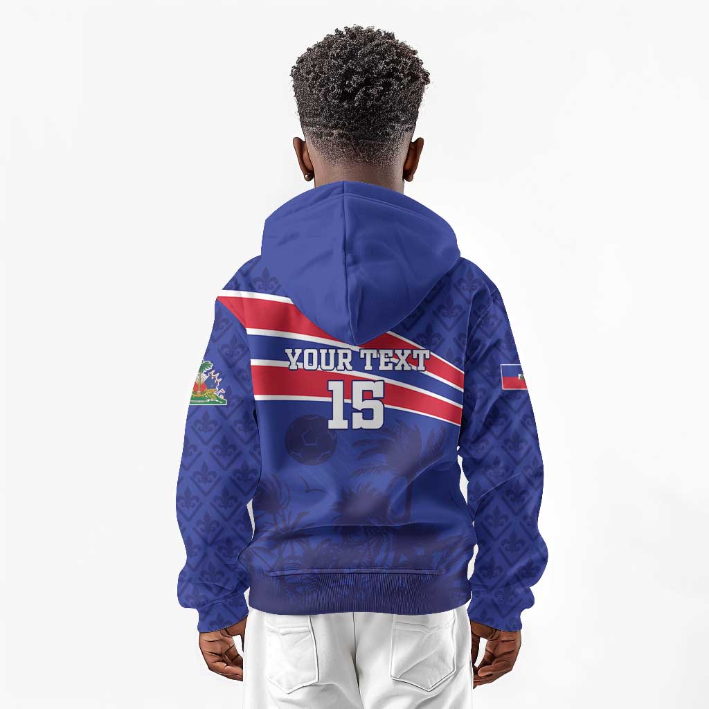 Custom Haiti Football Kid Hoodie Go Champions Les Grenadiers - African Pride