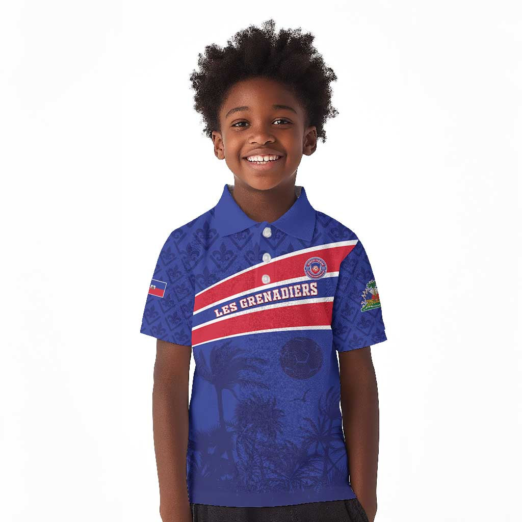 Custom Haiti Football Kid Polo Shirt Go Champions Les Grenadiers - African Pride