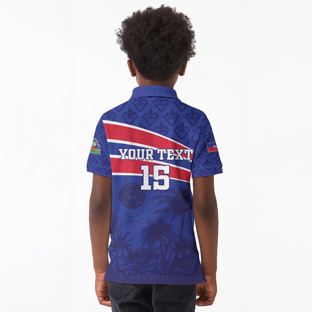 Custom Haiti Football Kid Polo Shirt Go Champions Les Grenadiers - African Pride