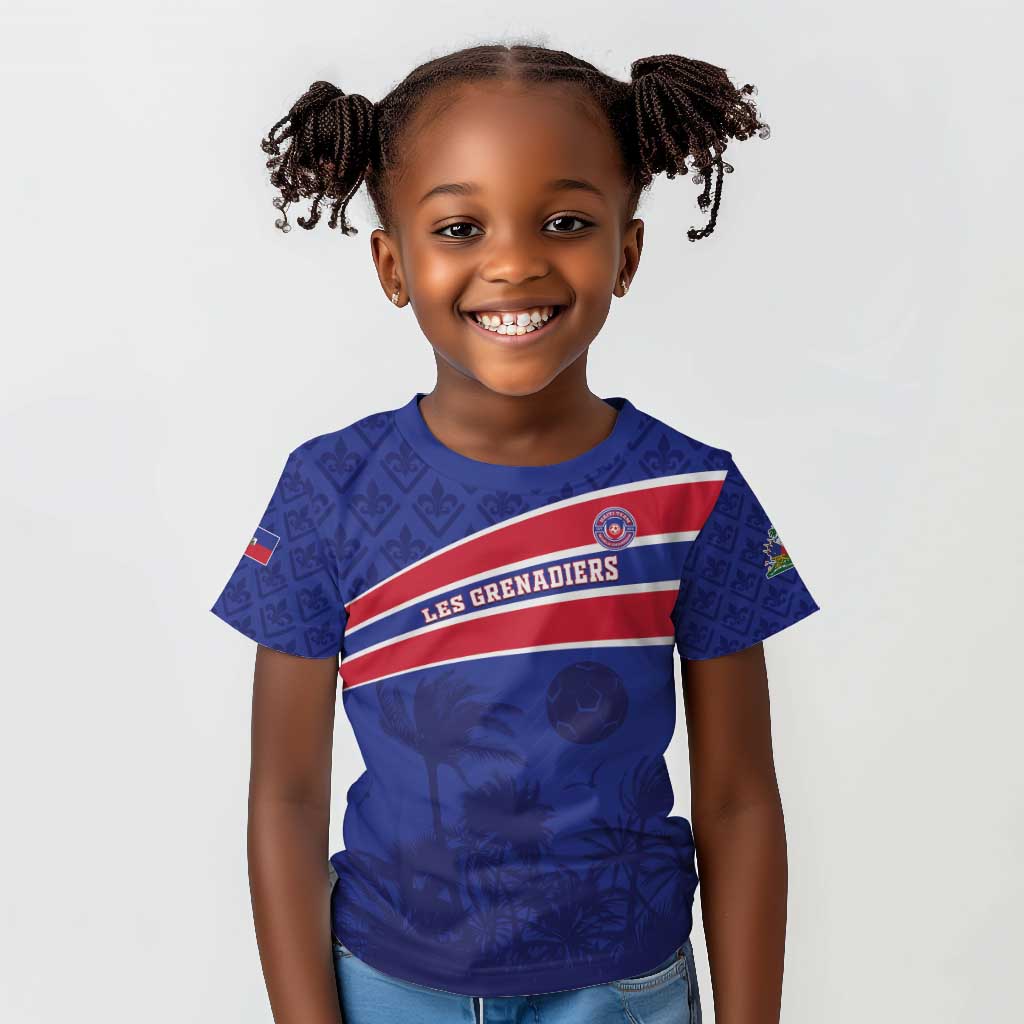 Custom Haiti Football Kid T shirt Go Champions Les Grenadiers - African Pride